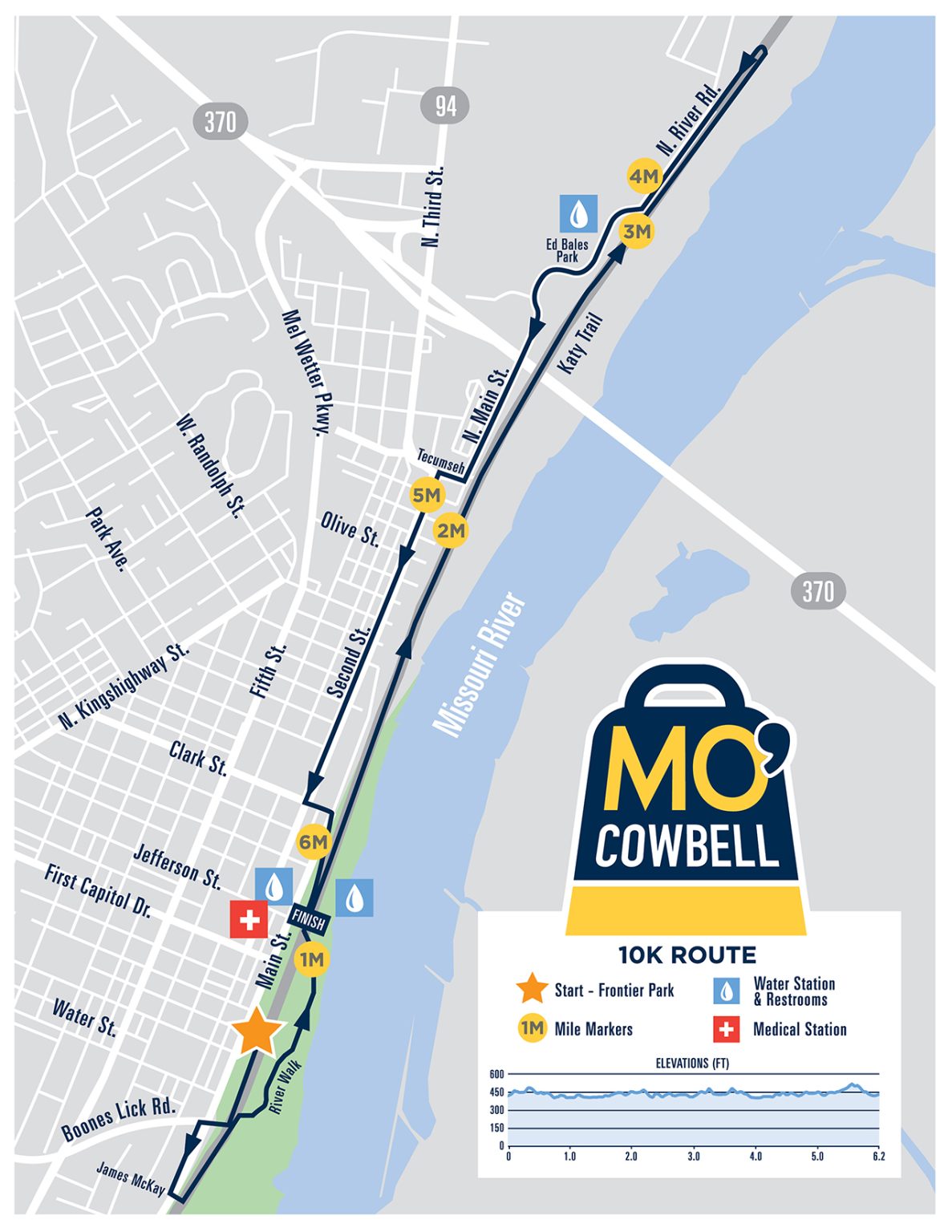 10K Race Details MO' Cowbell Marathon Sunday, October 6, 2024, in